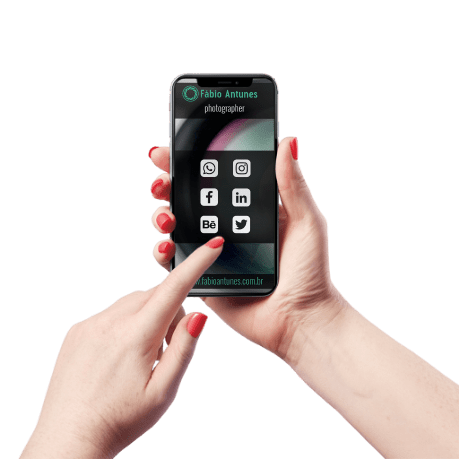 Cartão de Visita Digital e Interativo Mãos P Fotógrafo