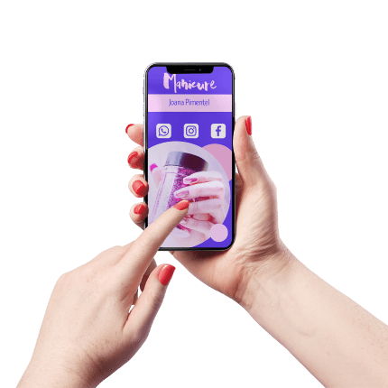 Cartão de Visita Digital e Interativo Mãos P Manicure