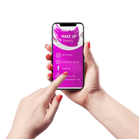 Cartão de Visita Digital e Interativo Mãos P Maquiadora
