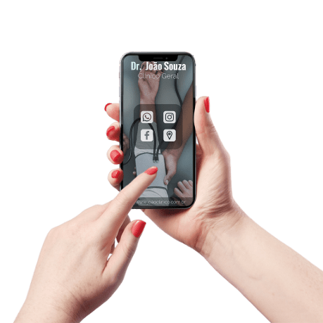 Cartão de Visita Digital e Interativo Mãos P Médico